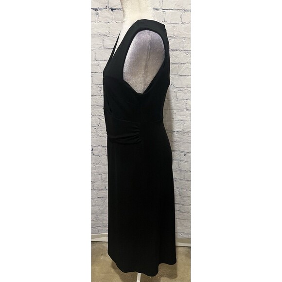 Chris McLaughlin Black Sleeveless Classic V-neck Midi Dress Size 10 - Picture 3 of 7